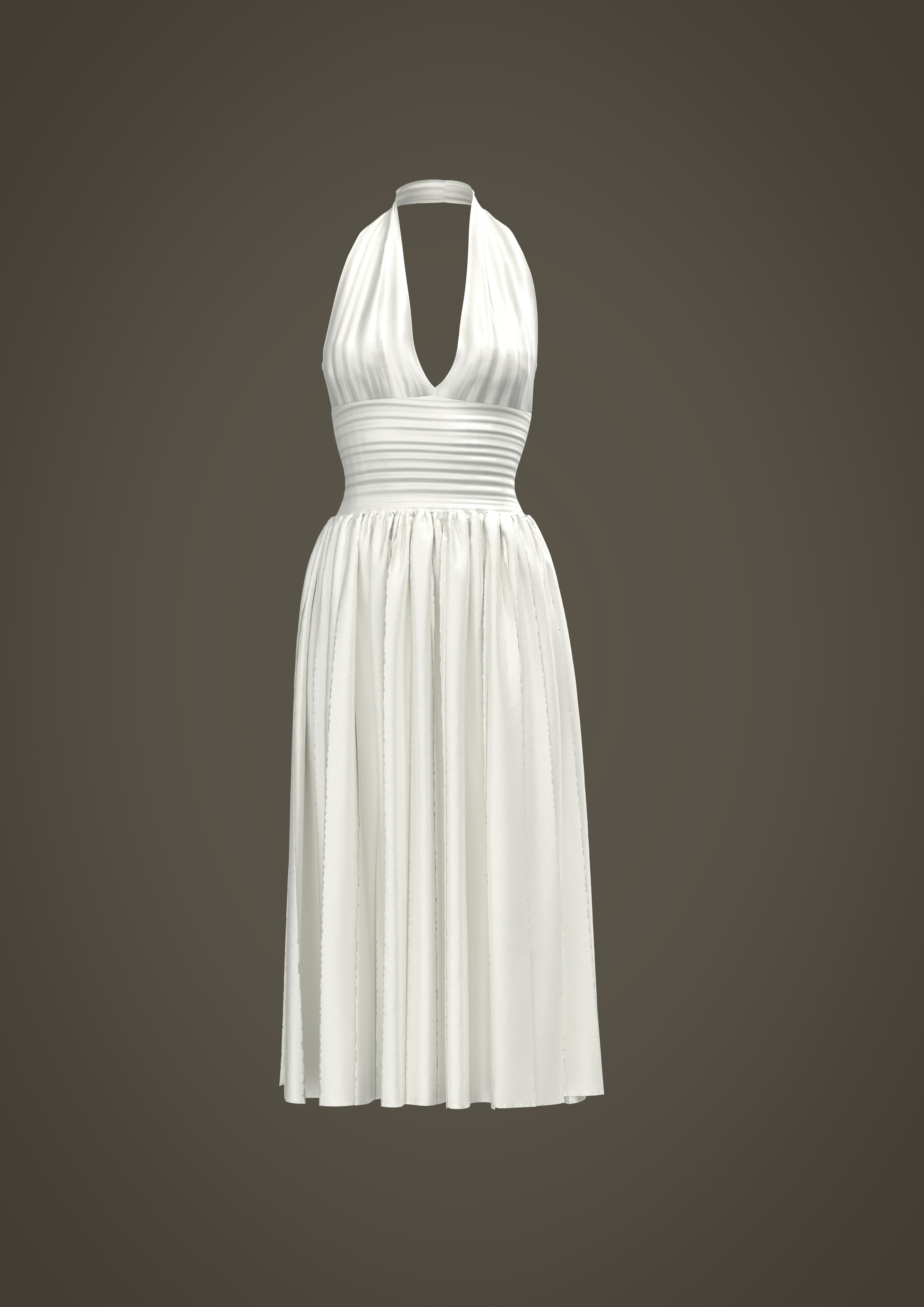 Marilyn Monroe Look alike- Female Character and Dress 3D model_2