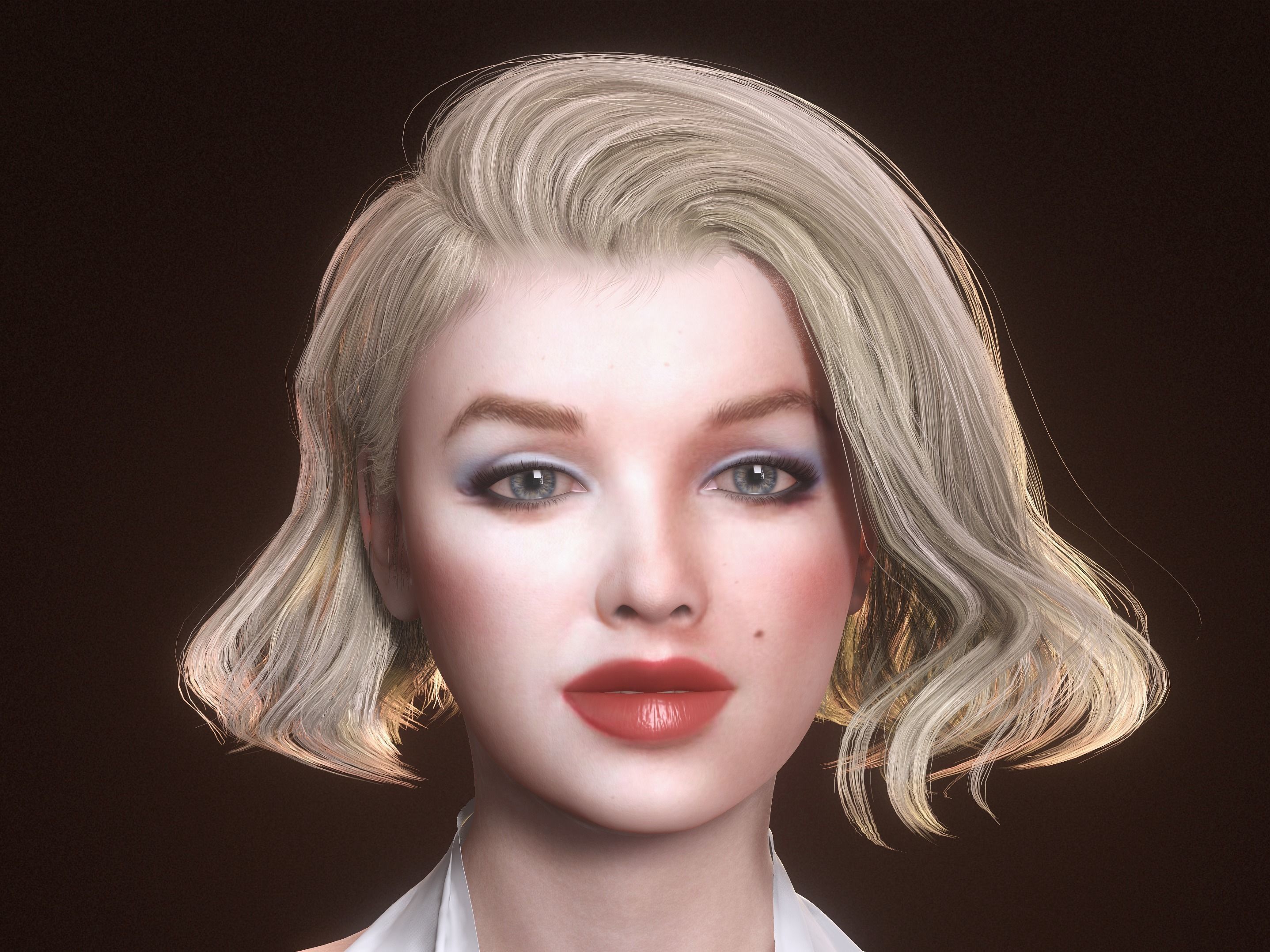 Marilyn Monroe Look alike- Female Character and Dress 3D model_3