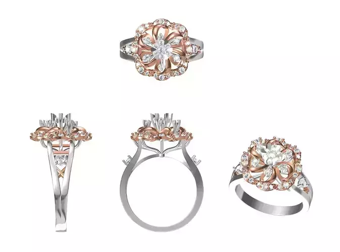 Women Engagement Wedding Ring STL JCD Details