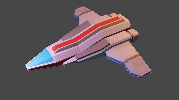 Space ship  Low-poly 3D model