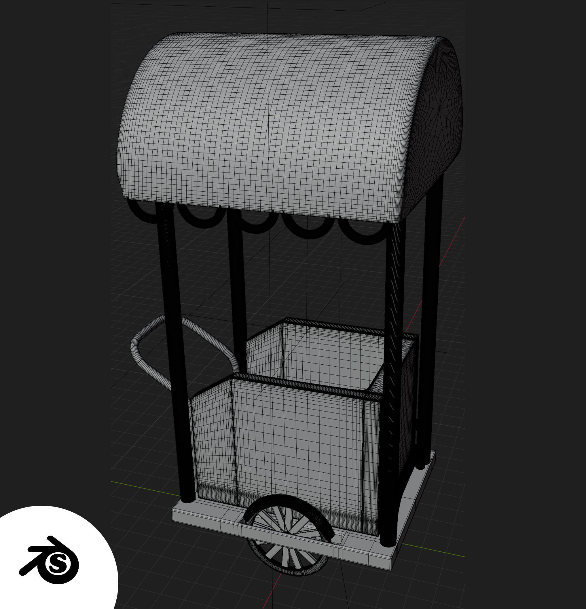 Trolley assets for gaming 3D model_5