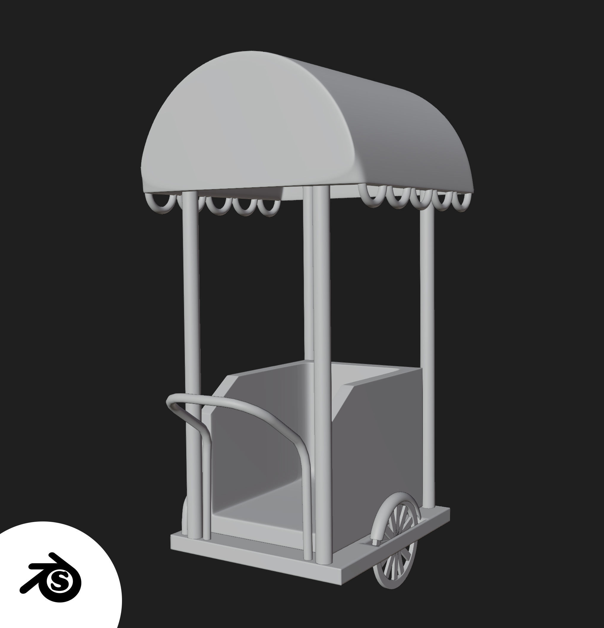 Trolley assets for gaming 3D model_4