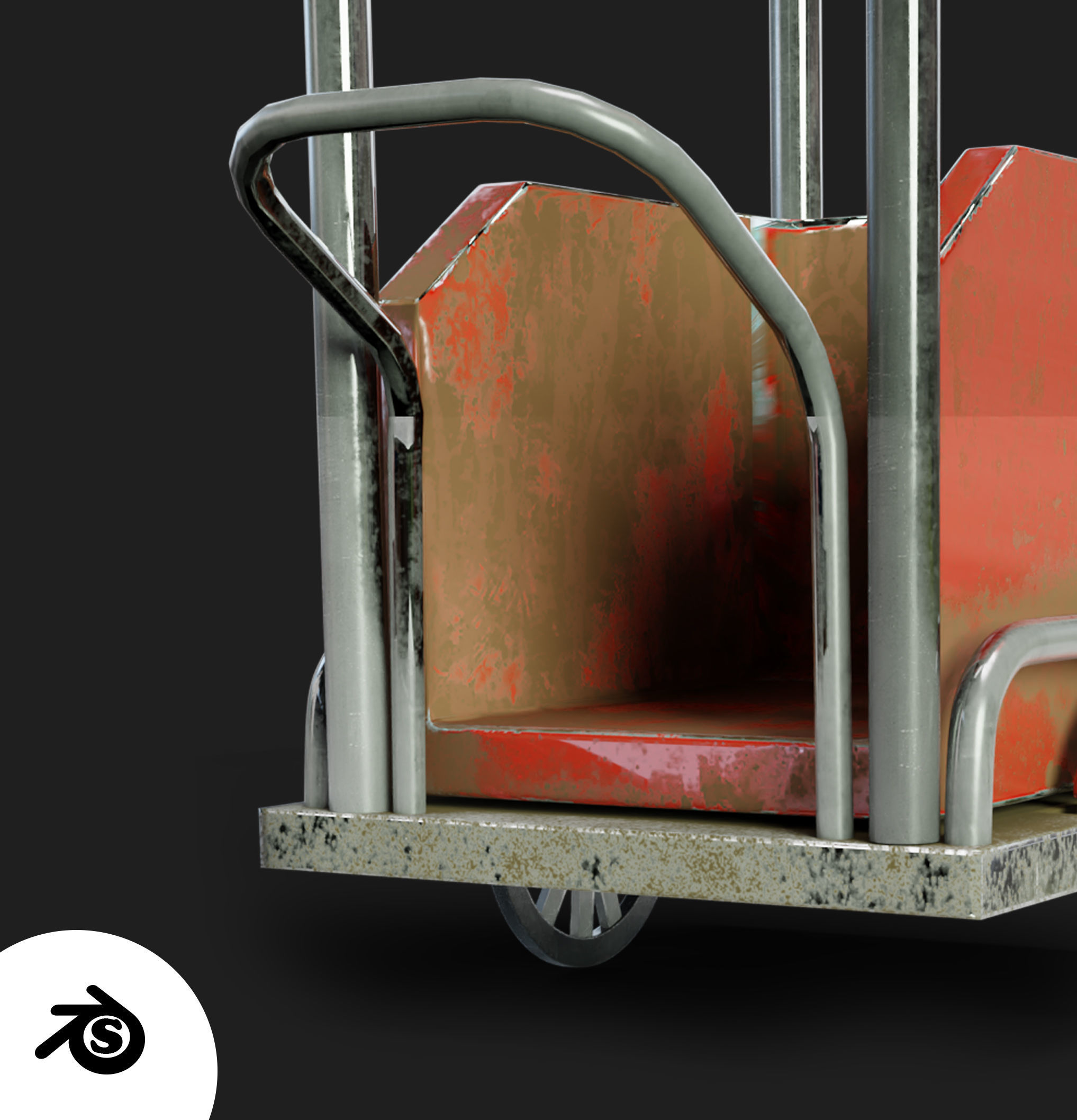 Trolley assets for gaming 3D model_6