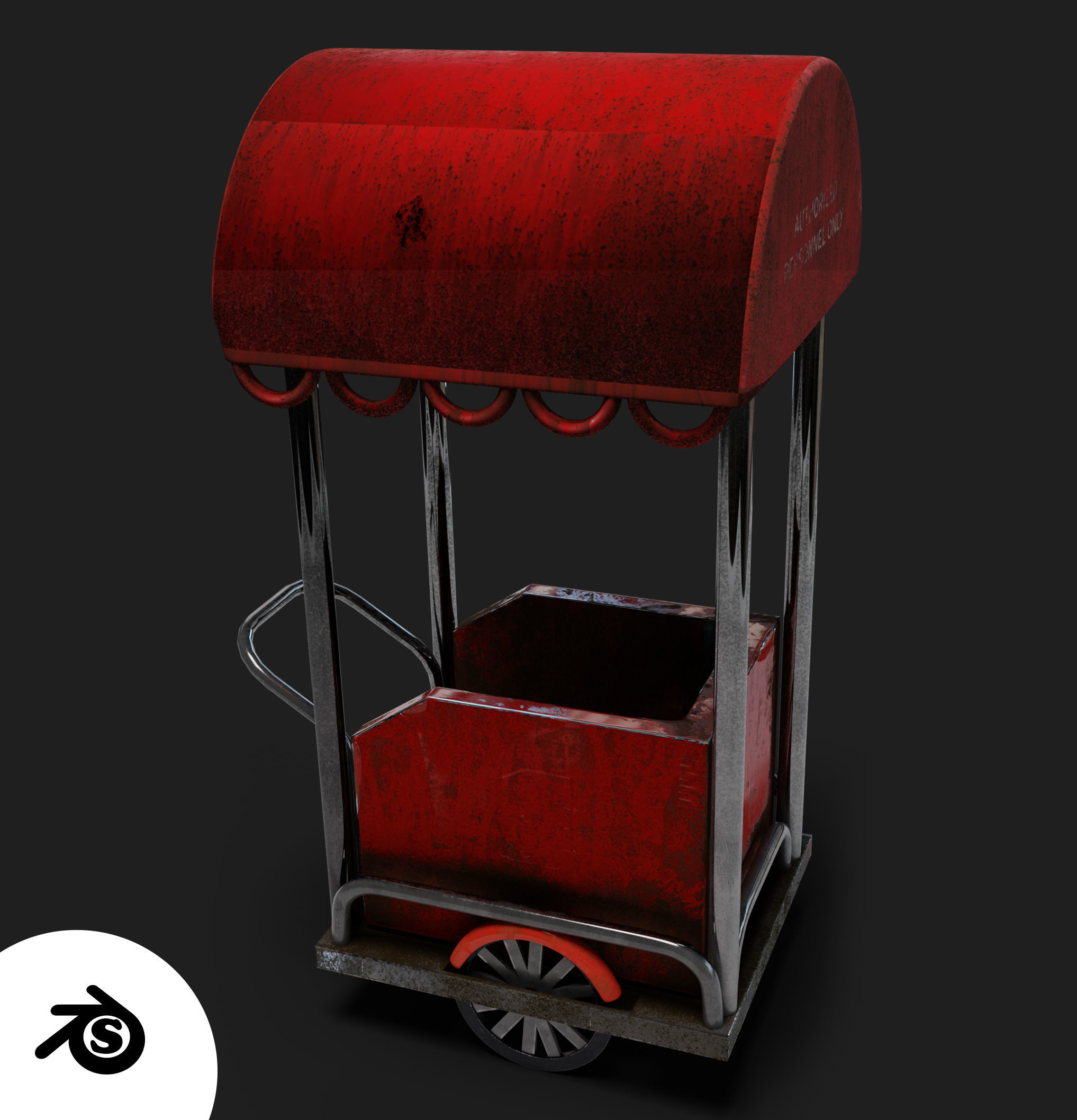 Trolley assets for gaming 3D model_2