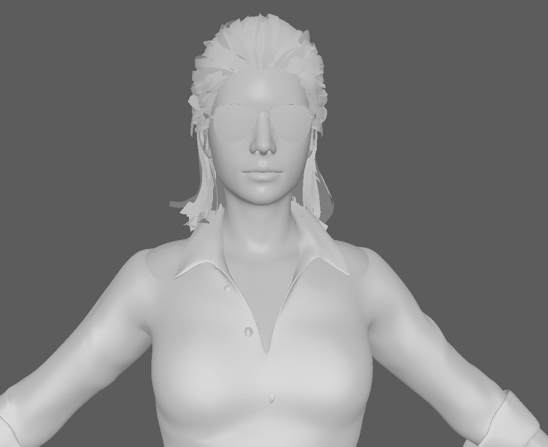 Glory - Female Rigged 3d Character  Low-poly 3D model_17