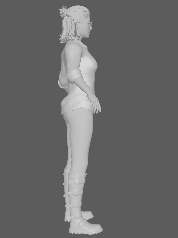 Glory - Female Rigged 3d Character  Low-poly 3D model_21