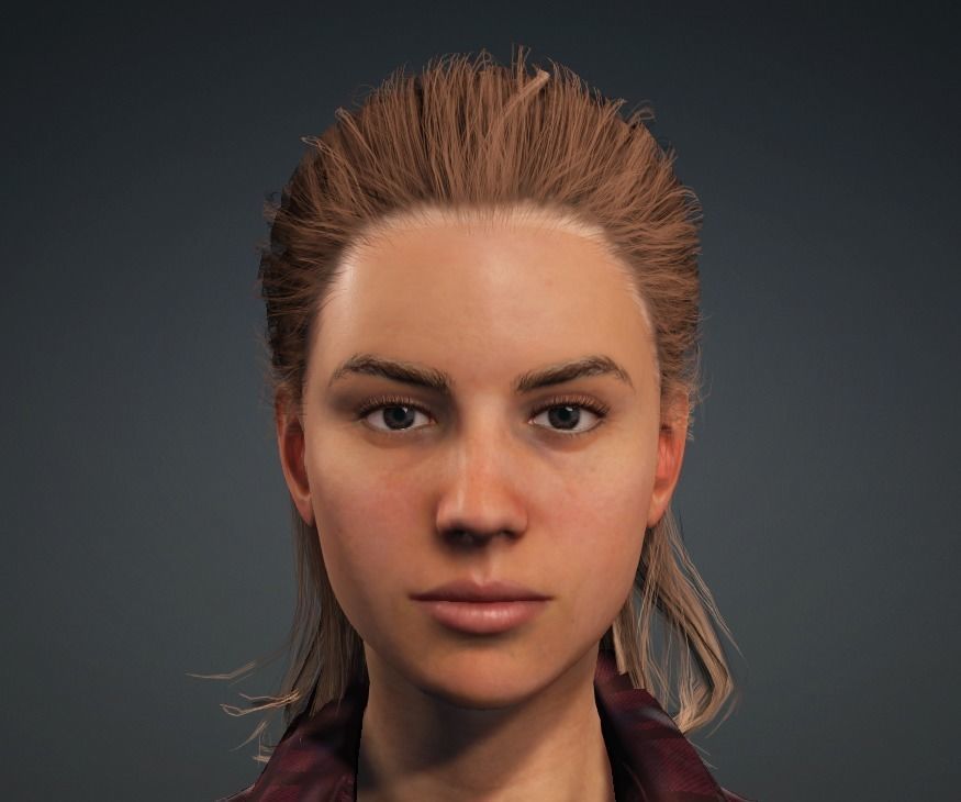 Glory - Female Rigged 3d Character  Low-poly 3D model_5