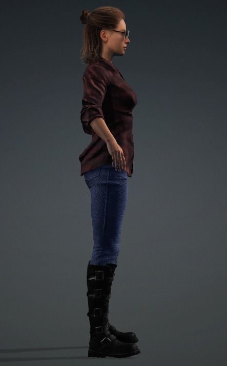 Glory - Female Rigged 3d Character  Low-poly 3D model_13