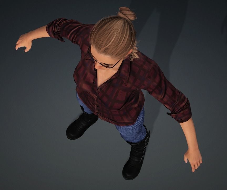 Glory - Female Rigged 3d Character  Low-poly 3D model_10