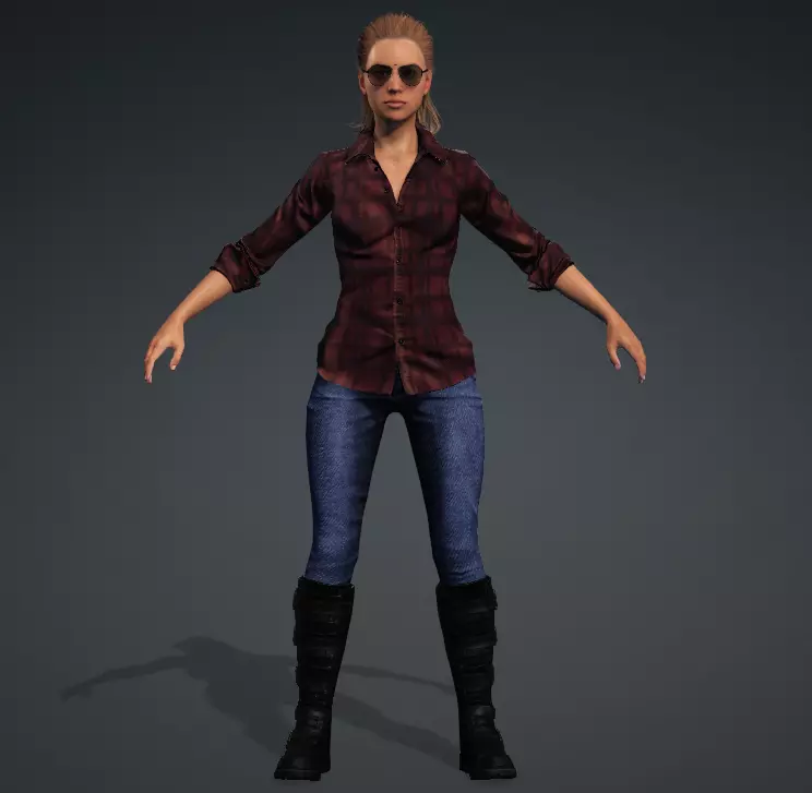 Glory - Female Rigged 3d Character  Low-poly 3D model_0
