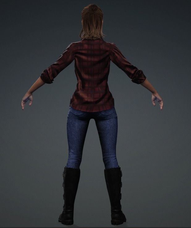 Glory - Female Rigged 3d Character  Low-poly 3D model_12