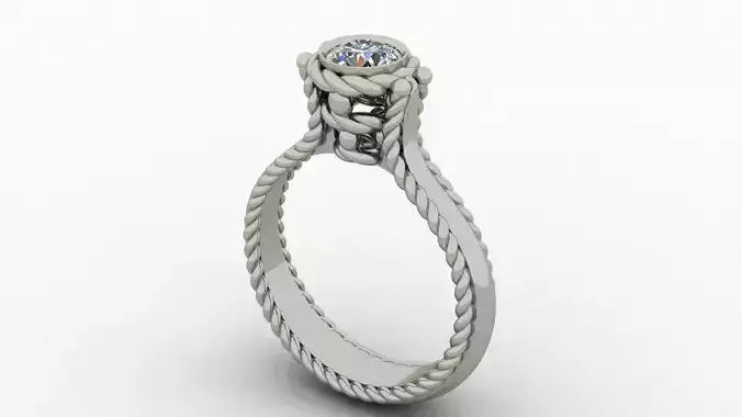 braid solitaire ring