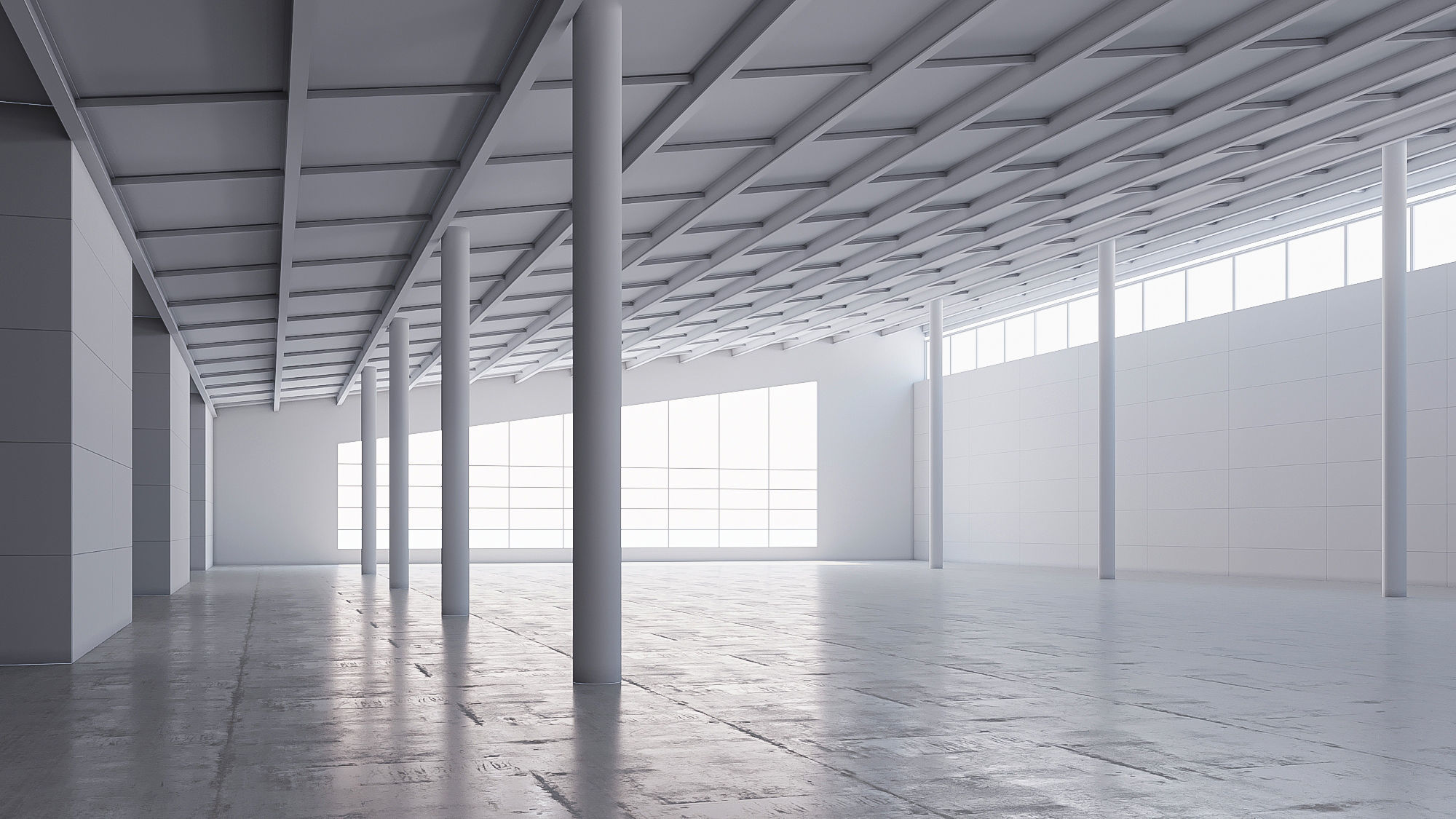 Basemesh interior space 08 Low-poly 3D model_3