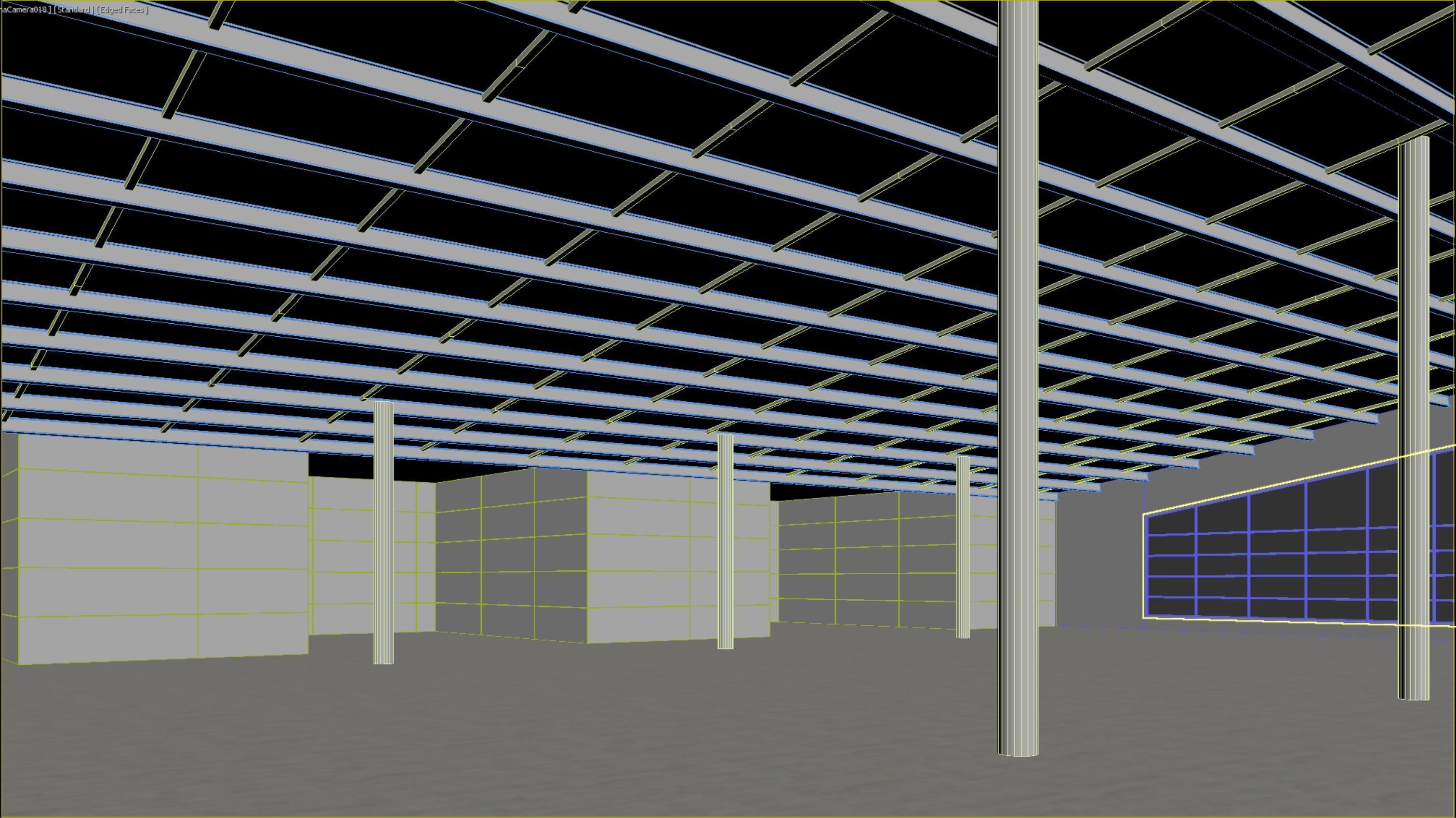 Basemesh interior space 08 Low-poly 3D model_13