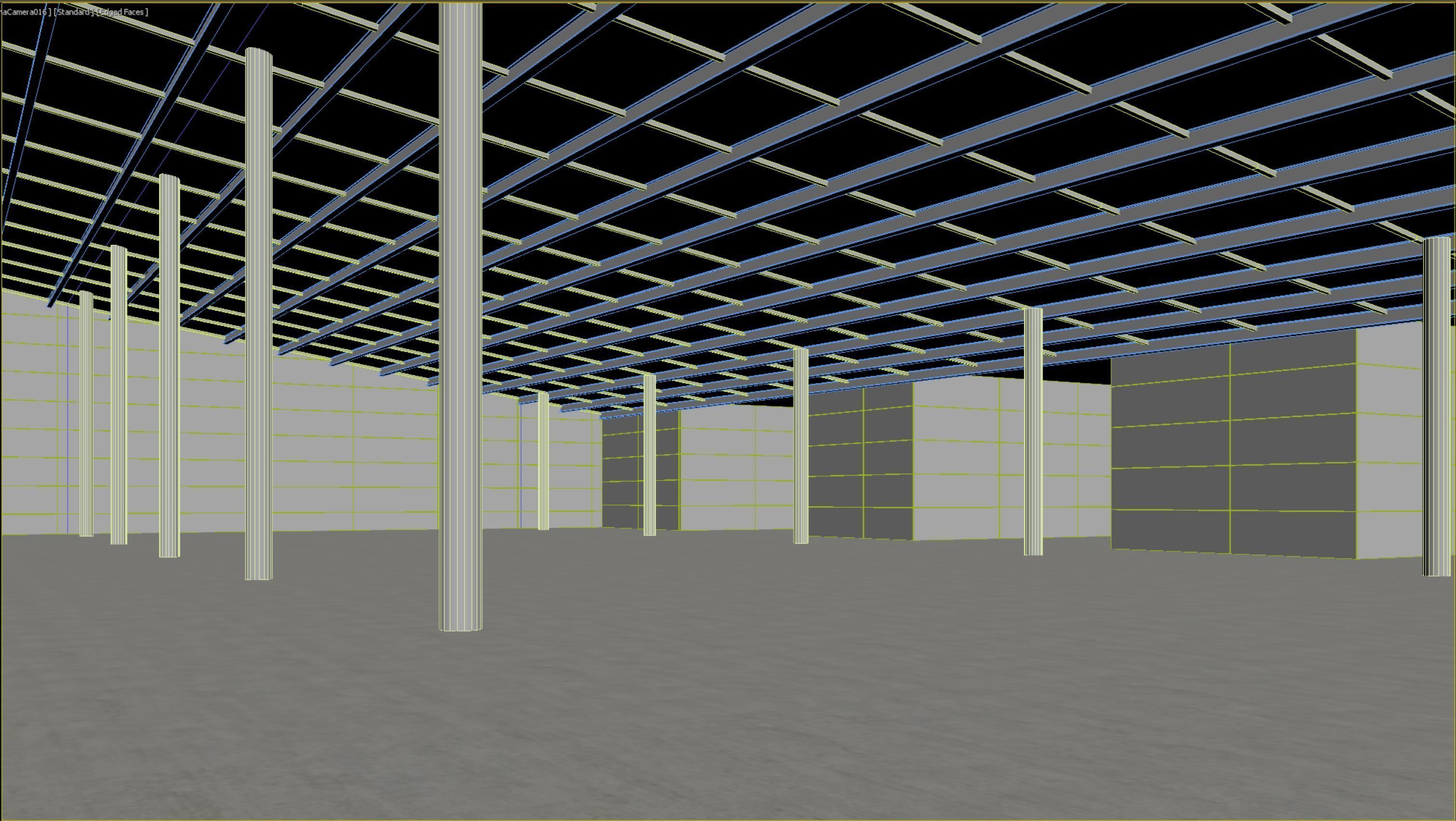 Basemesh interior space 08 Low-poly 3D model_12