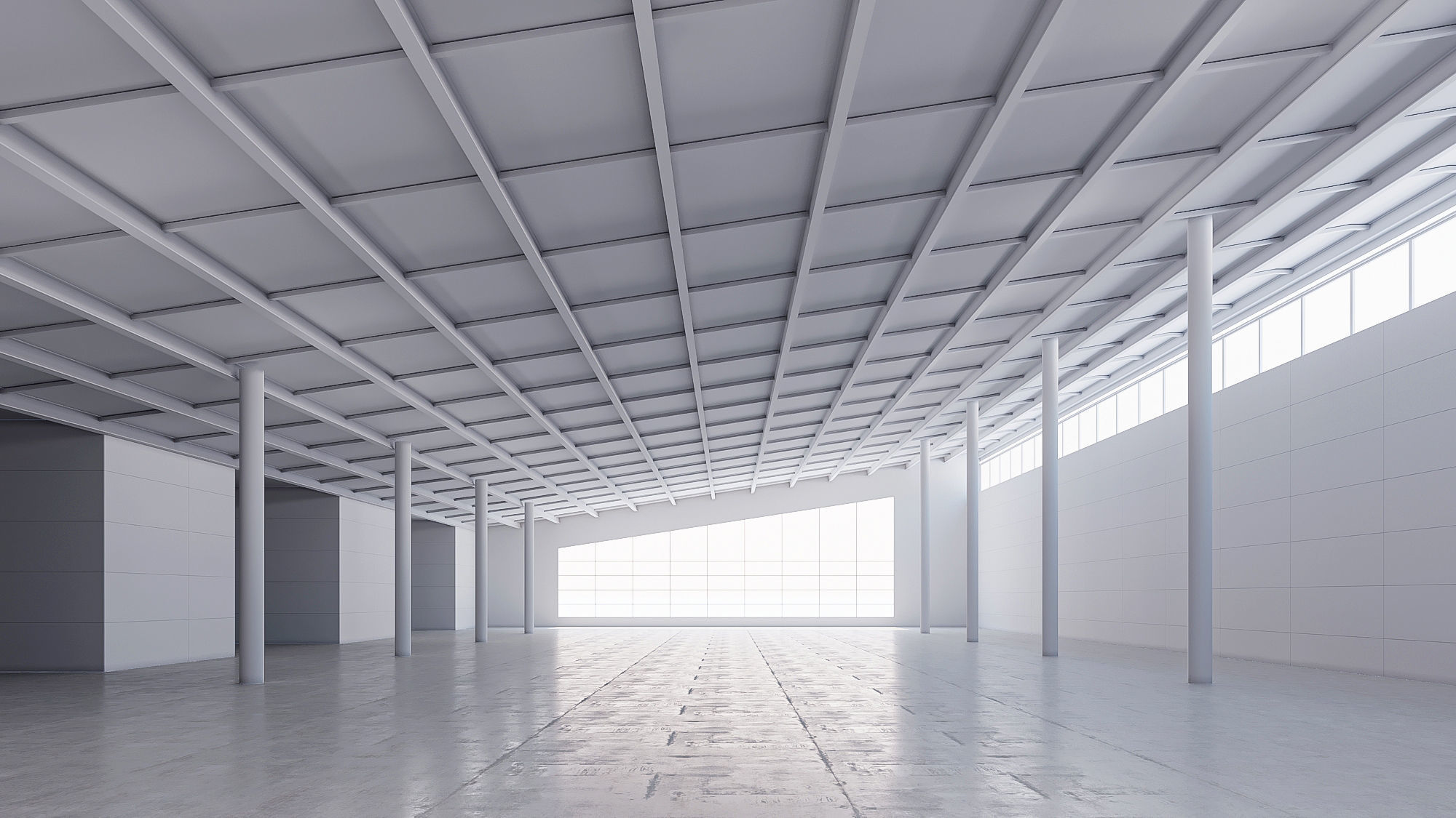 Basemesh interior space 08 Low-poly 3D model_2