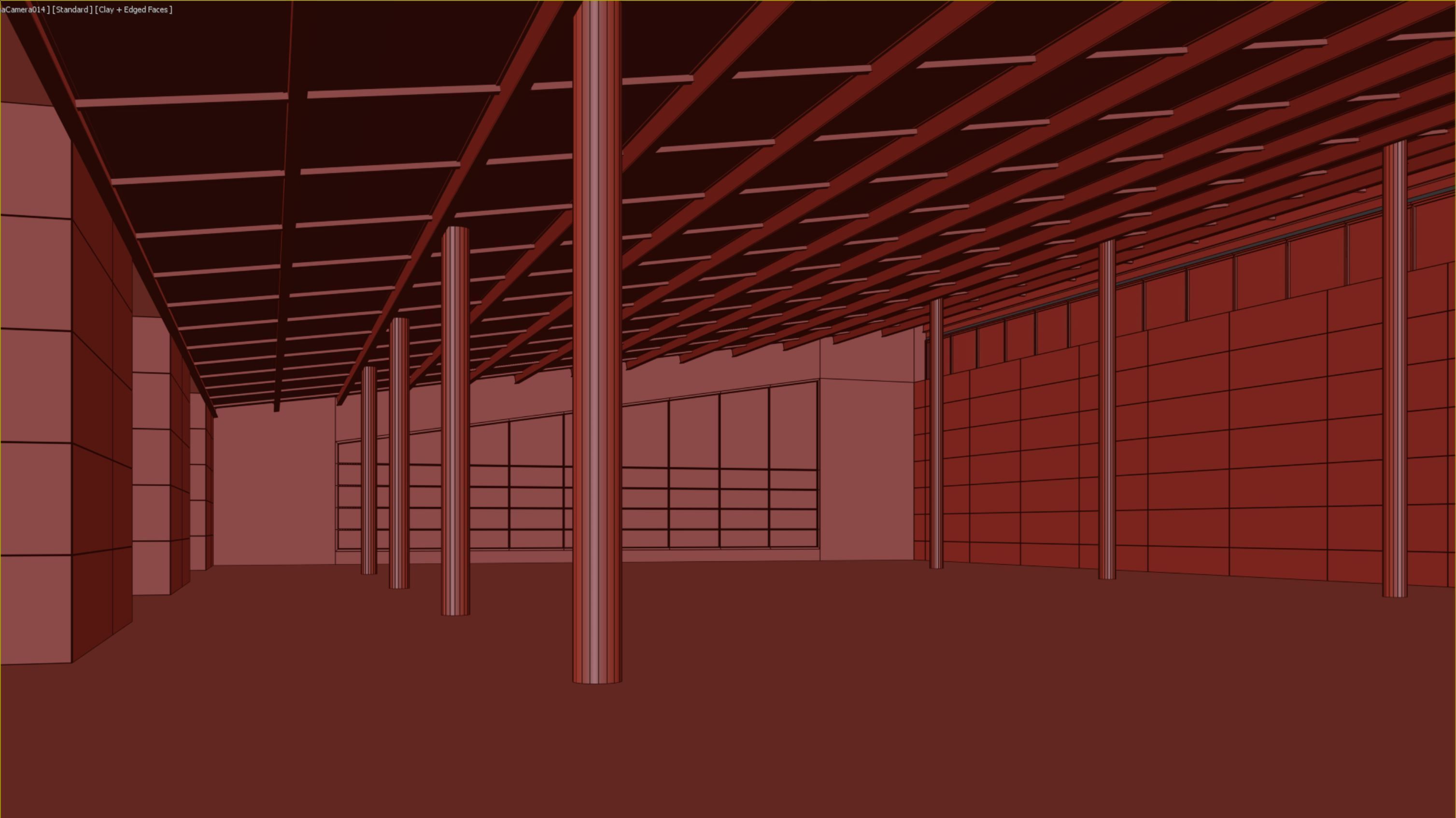 Basemesh interior space 08 Low-poly 3D model_9