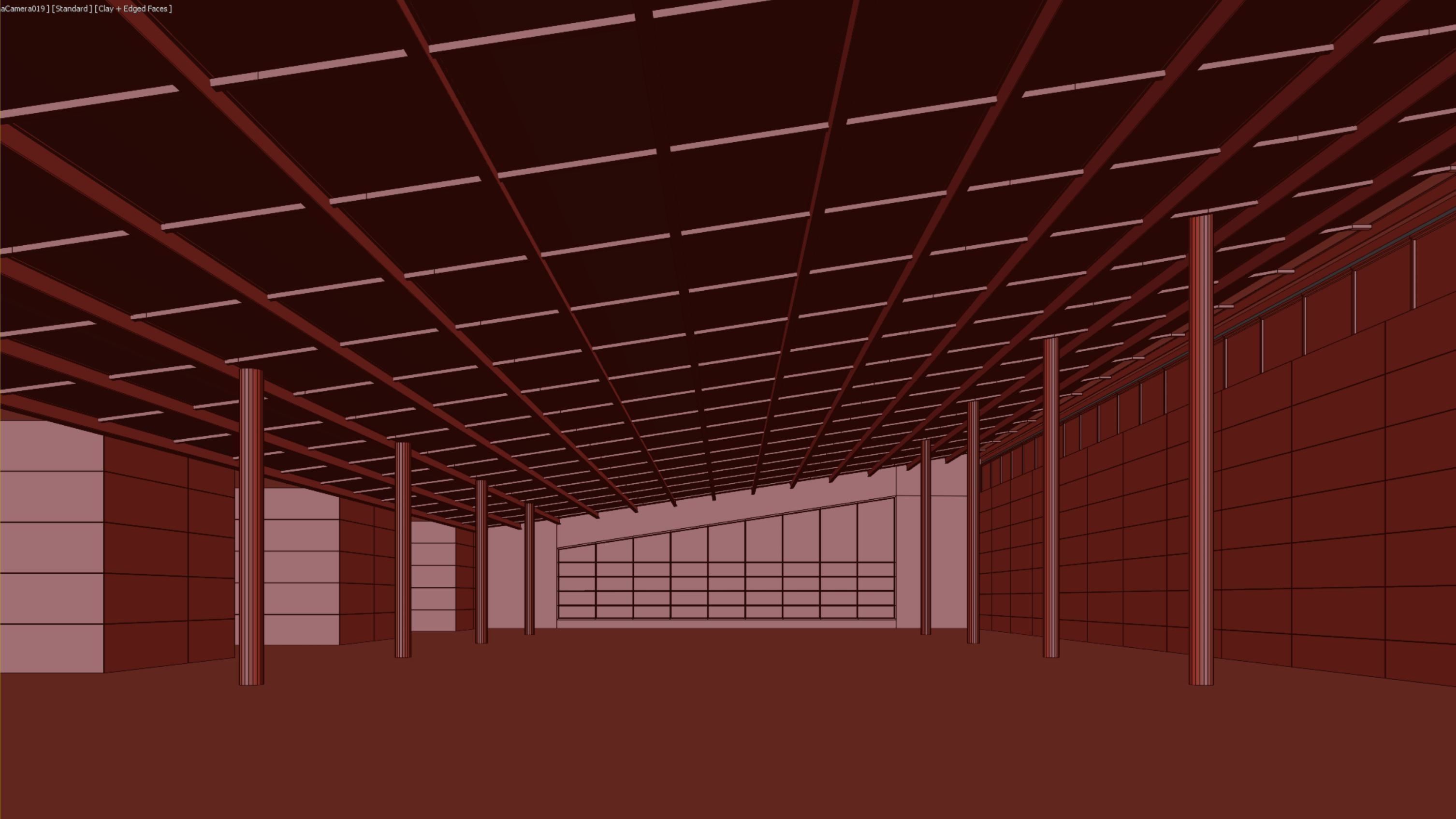 Basemesh interior space 08 Low-poly 3D model_7