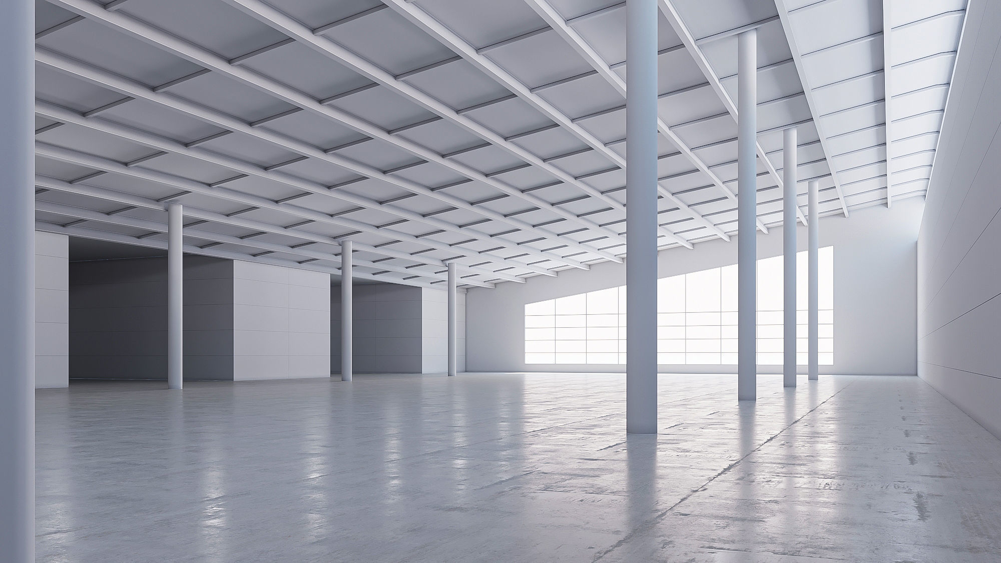 Basemesh interior space 08 Low-poly 3D model_1