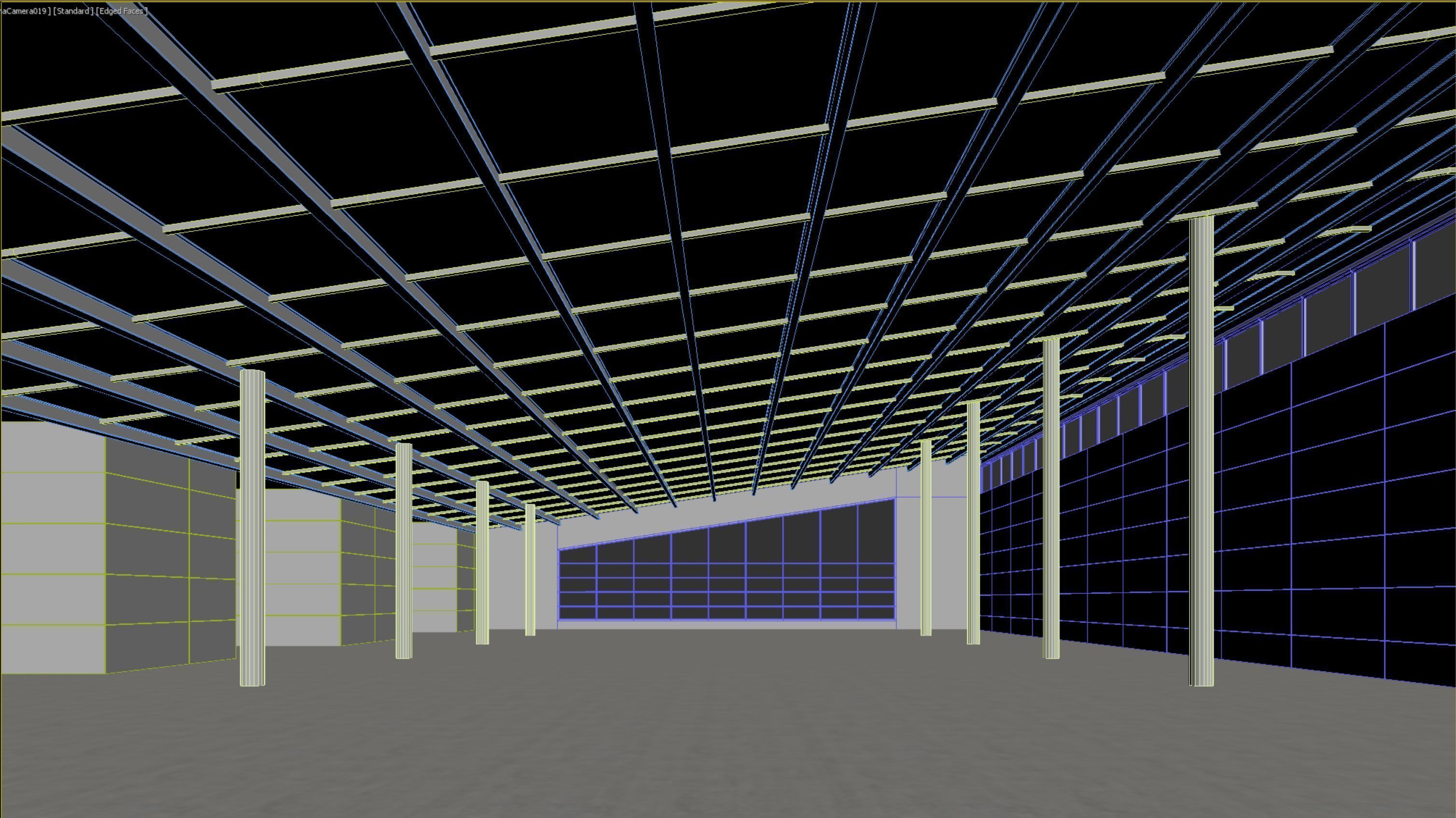 Basemesh interior space 08 Low-poly 3D model_11