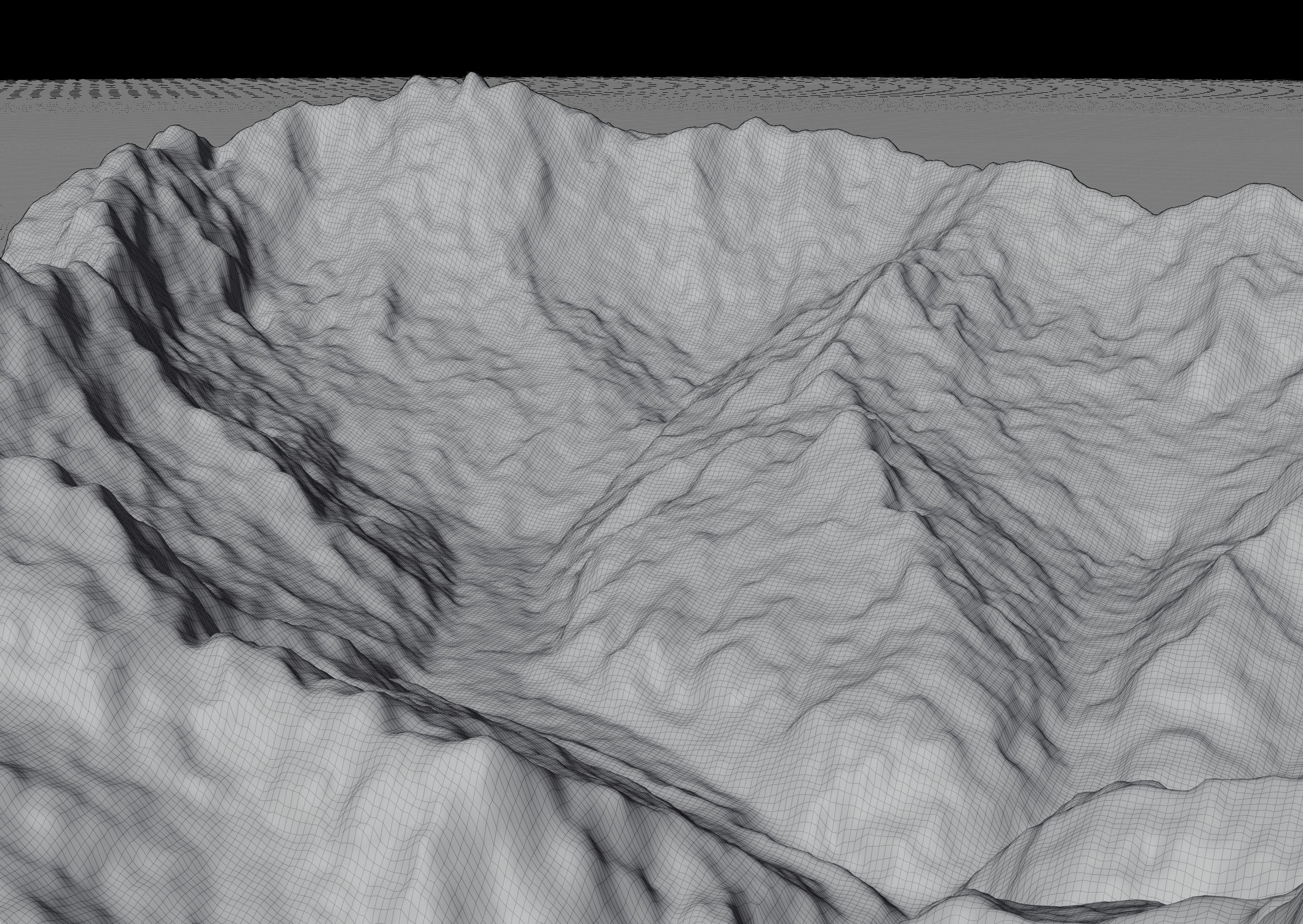 Annapurna snowy mountains 3D Terrain 3D model_7