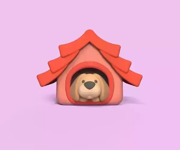 Dog Inside the House 3D print model
