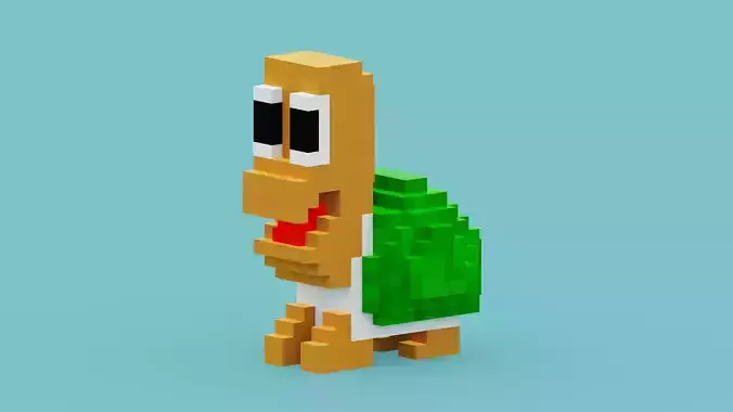 Mario Turtle Low-poly 3D model
