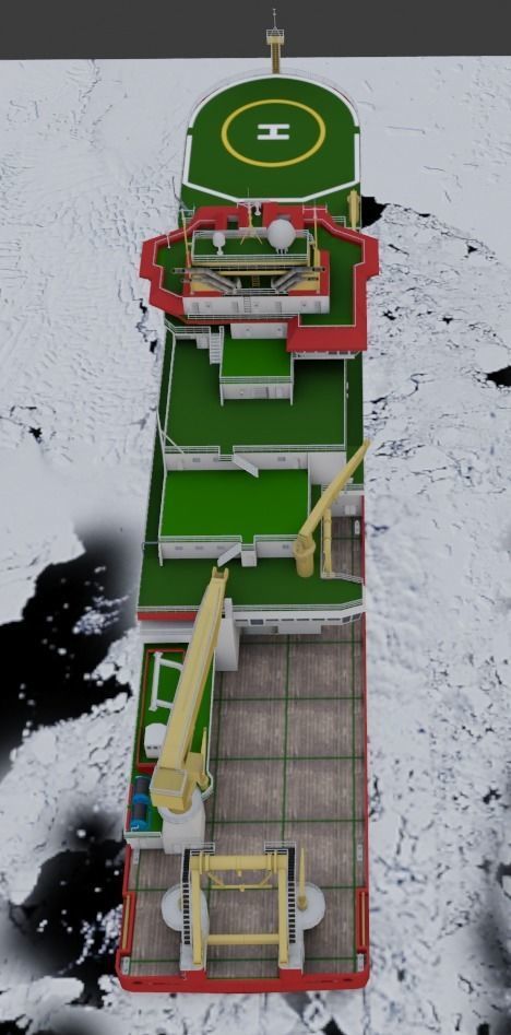 Antarctic Research vessel 3D model Low-poly 3D model_5