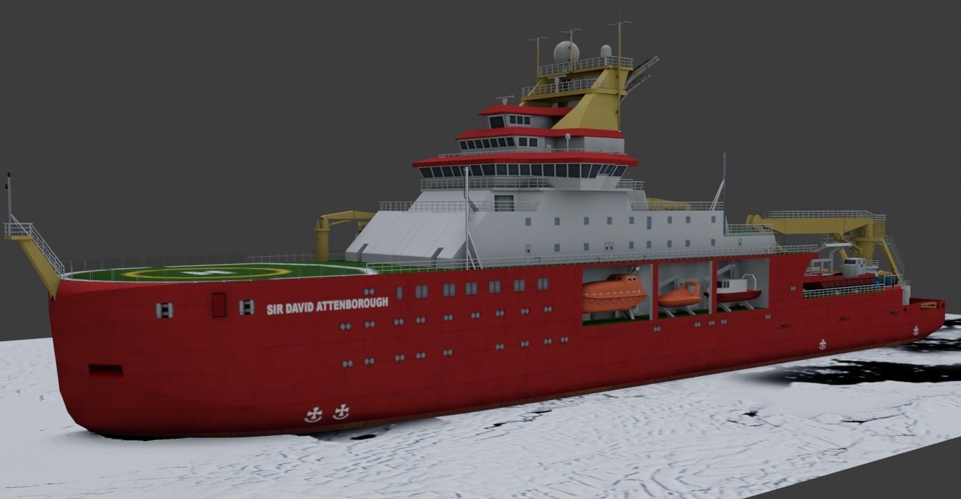 Antarctic Research vessel 3D model Low-poly 3D model_9
