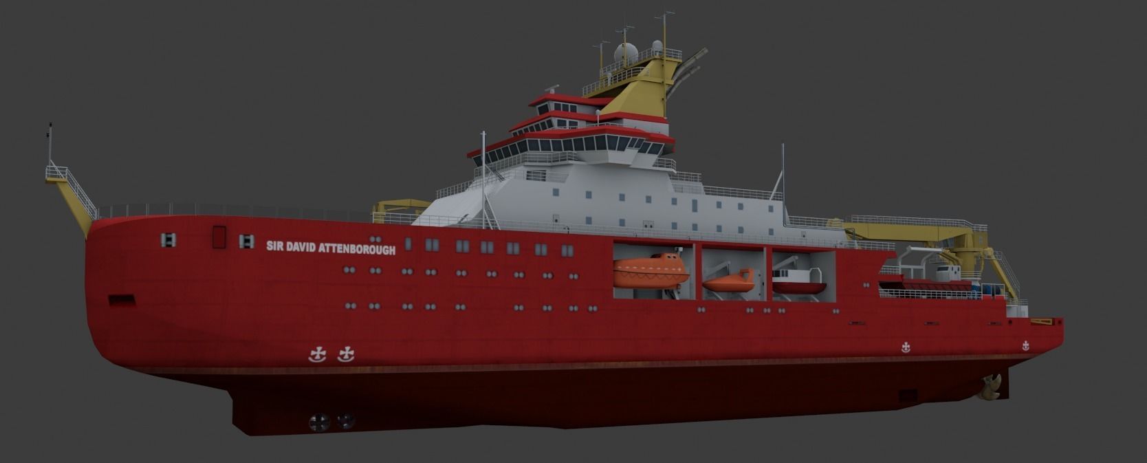 Antarctic Research vessel 3D model Low-poly 3D model_10