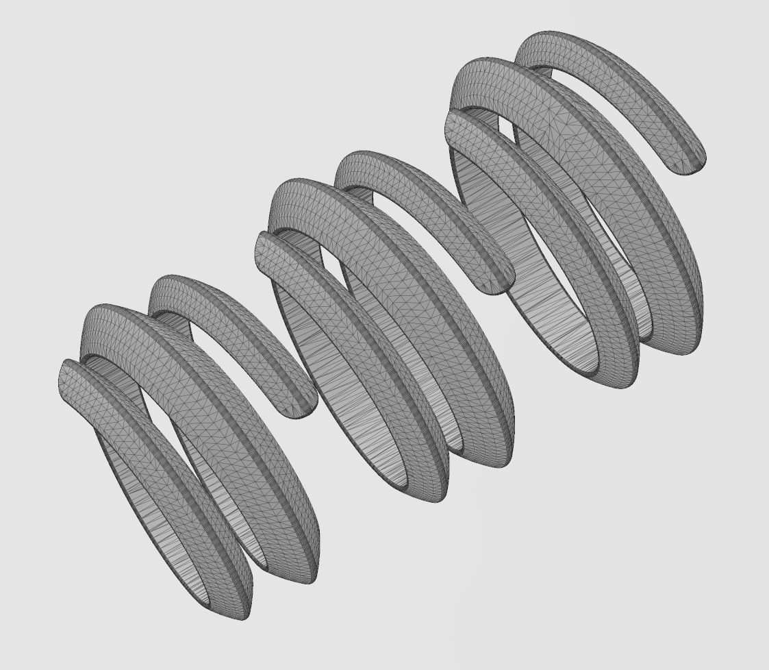 Wide double helix Claw bypass fashion band US sizes 7 8 9 3D print model_12