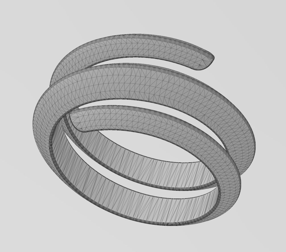 Wide double helix Claw bypass fashion band US sizes 7 8 9 3D print model_14