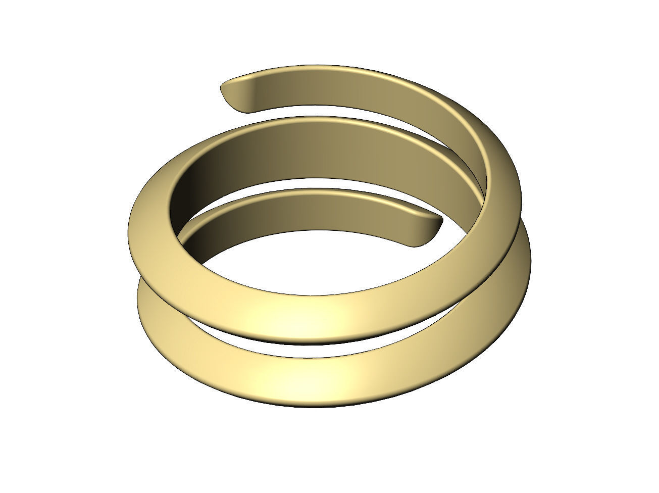 Wide double helix Claw bypass fashion band US sizes 7 8 9 3D print model_8