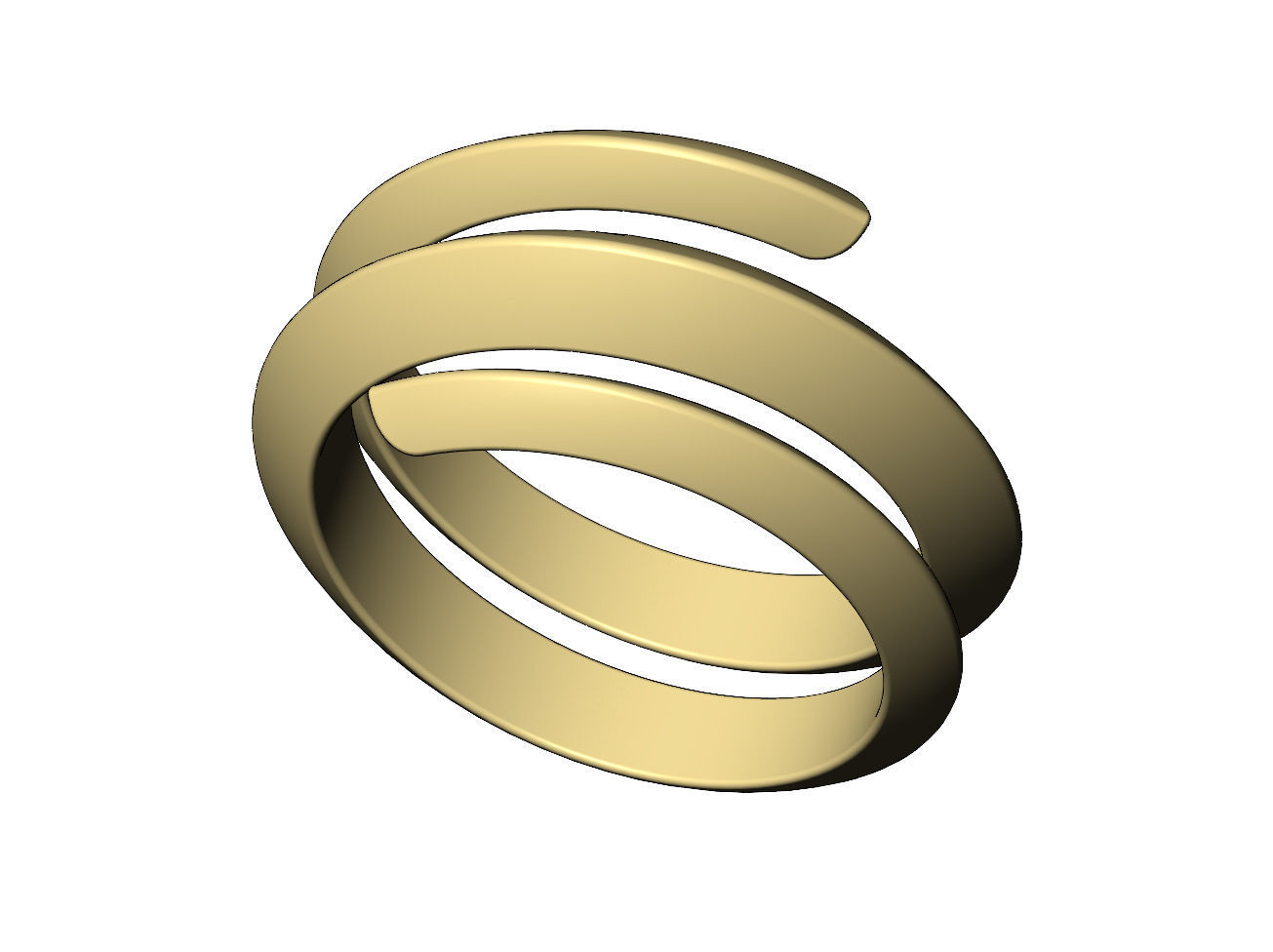 Wide double helix Claw bypass fashion band US sizes 7 8 9 3D print model_5