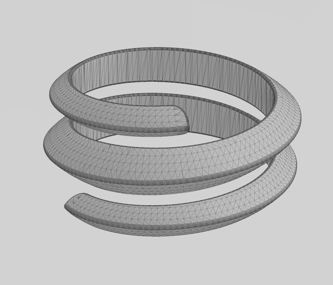 Wide double helix Claw bypass fashion band US sizes 7 8 9 3D print model_13