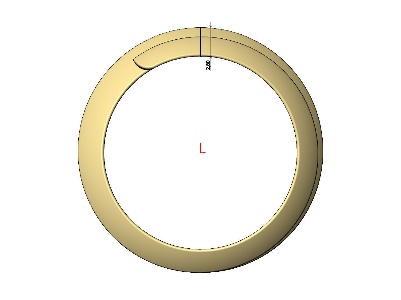 Wide double helix Claw bypass fashion band US sizes 7 8 9 3D print model_6
