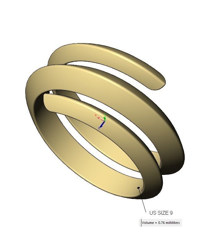 Wide double helix Claw bypass fashion band US sizes 7 8 9 3D print model_16