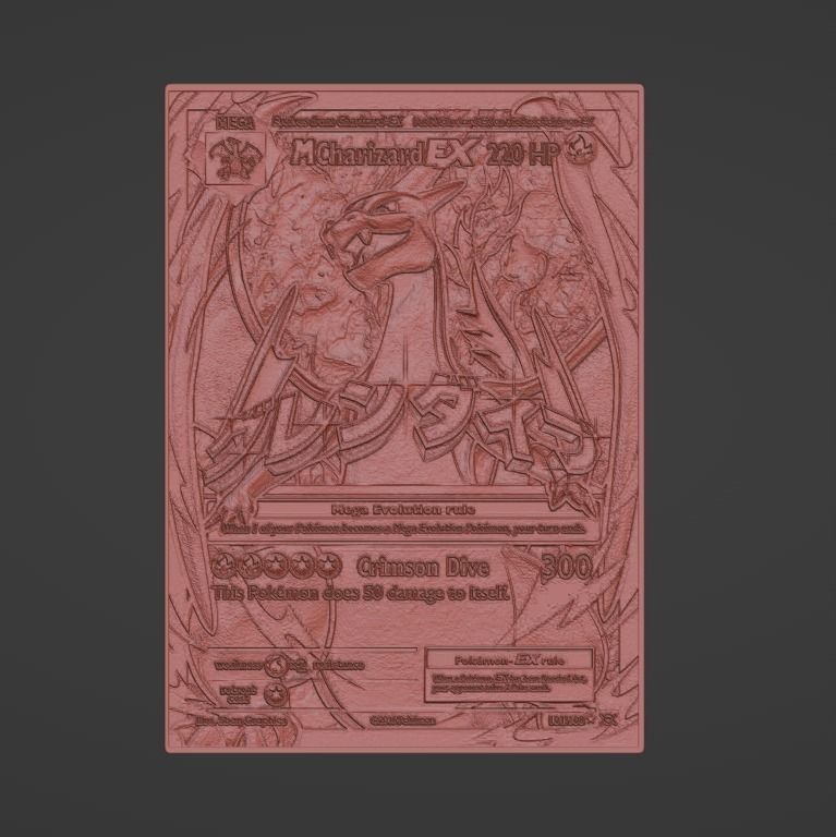 Mega Charizard Y 4D Card Fan Custom 3D Printing File Pokemon 3D print model_1