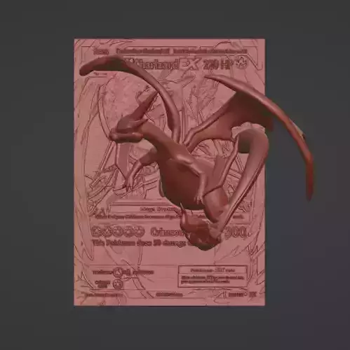 Mega Charizard Y 4D Card Fan Custom 3D Printing File Pokemon 