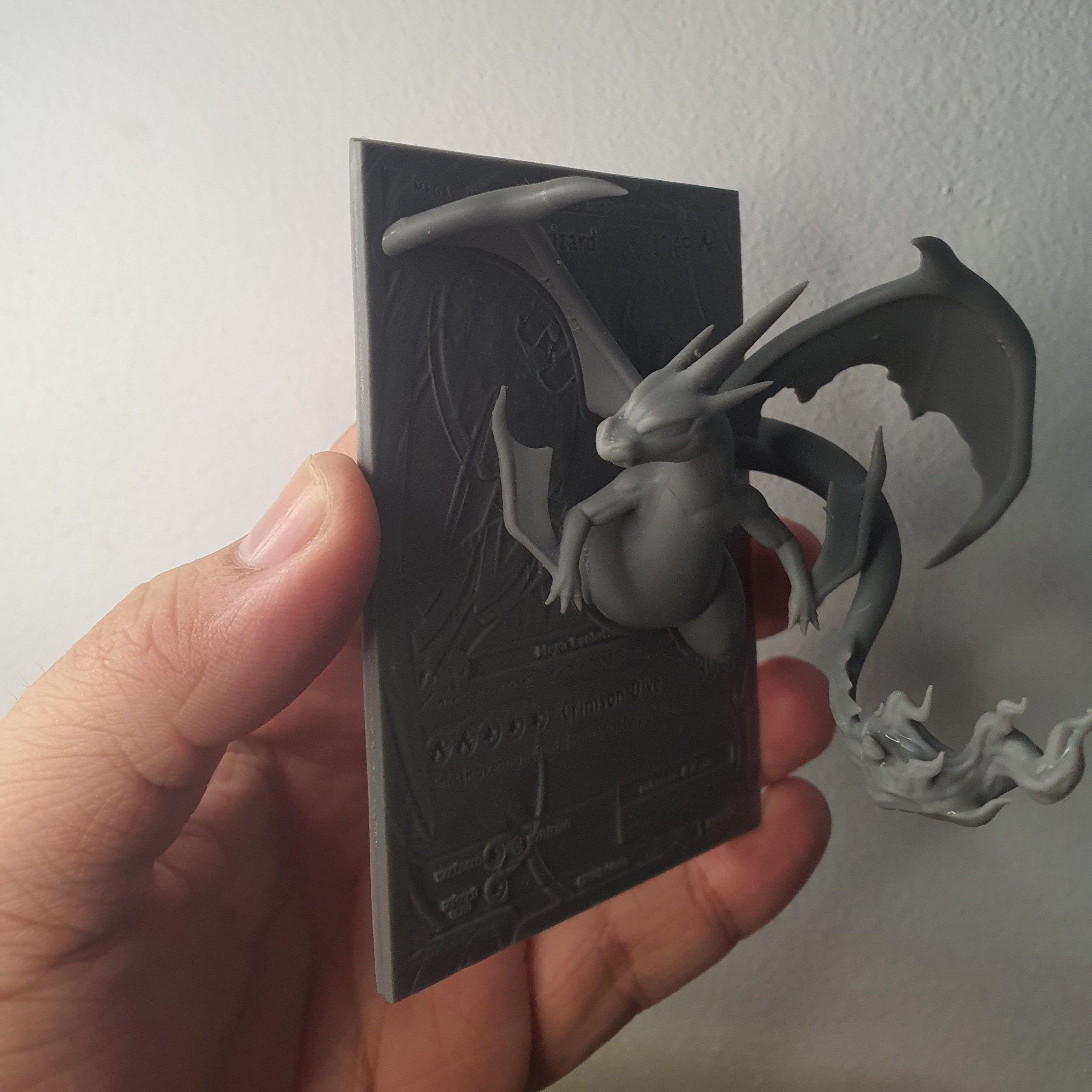Mega Charizard Y 4D Card Fan Custom 3D Printing File Pokemon 3D print model_3