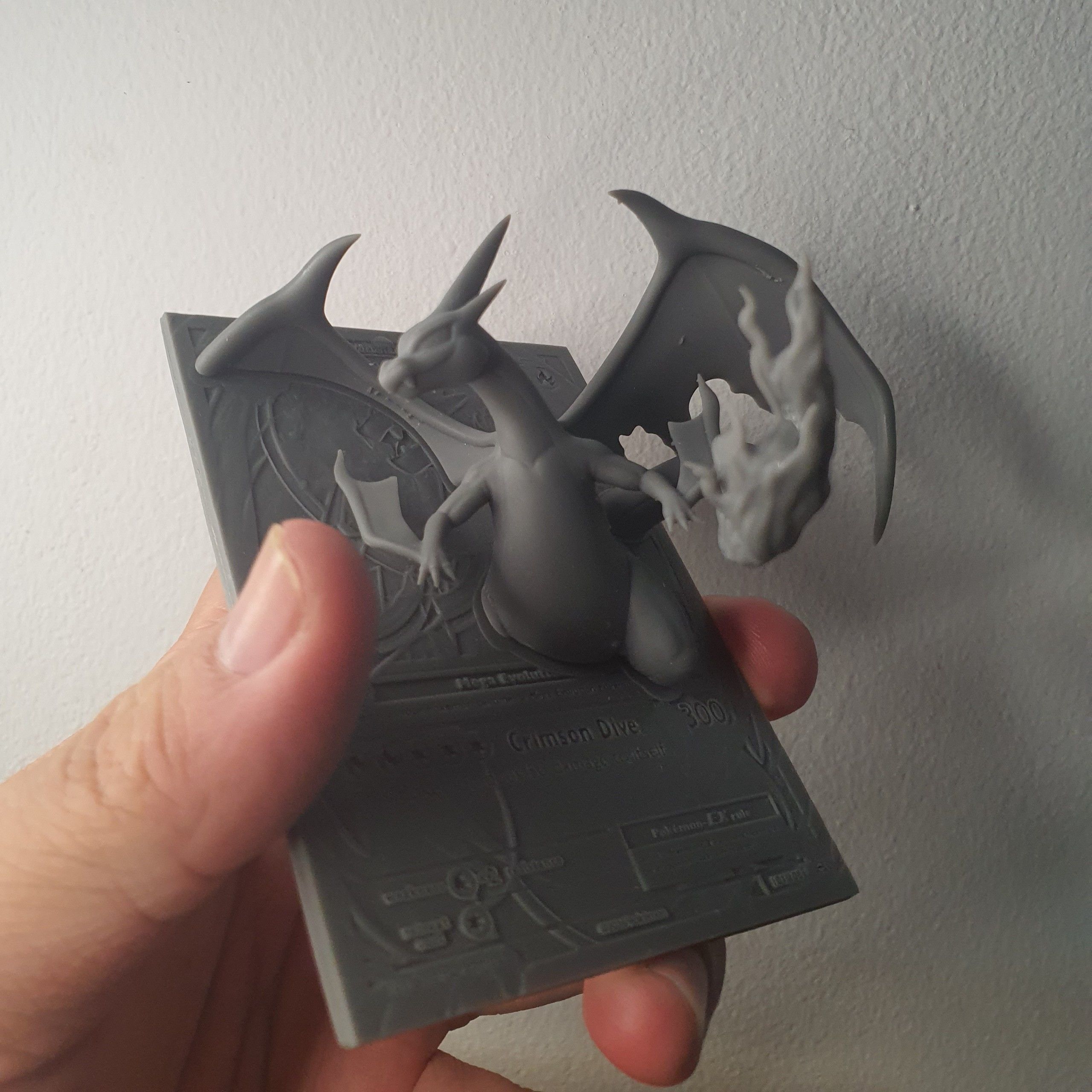 Mega Charizard Y 4D Card Fan Custom 3D Printing File Pokemon 3D print model_4