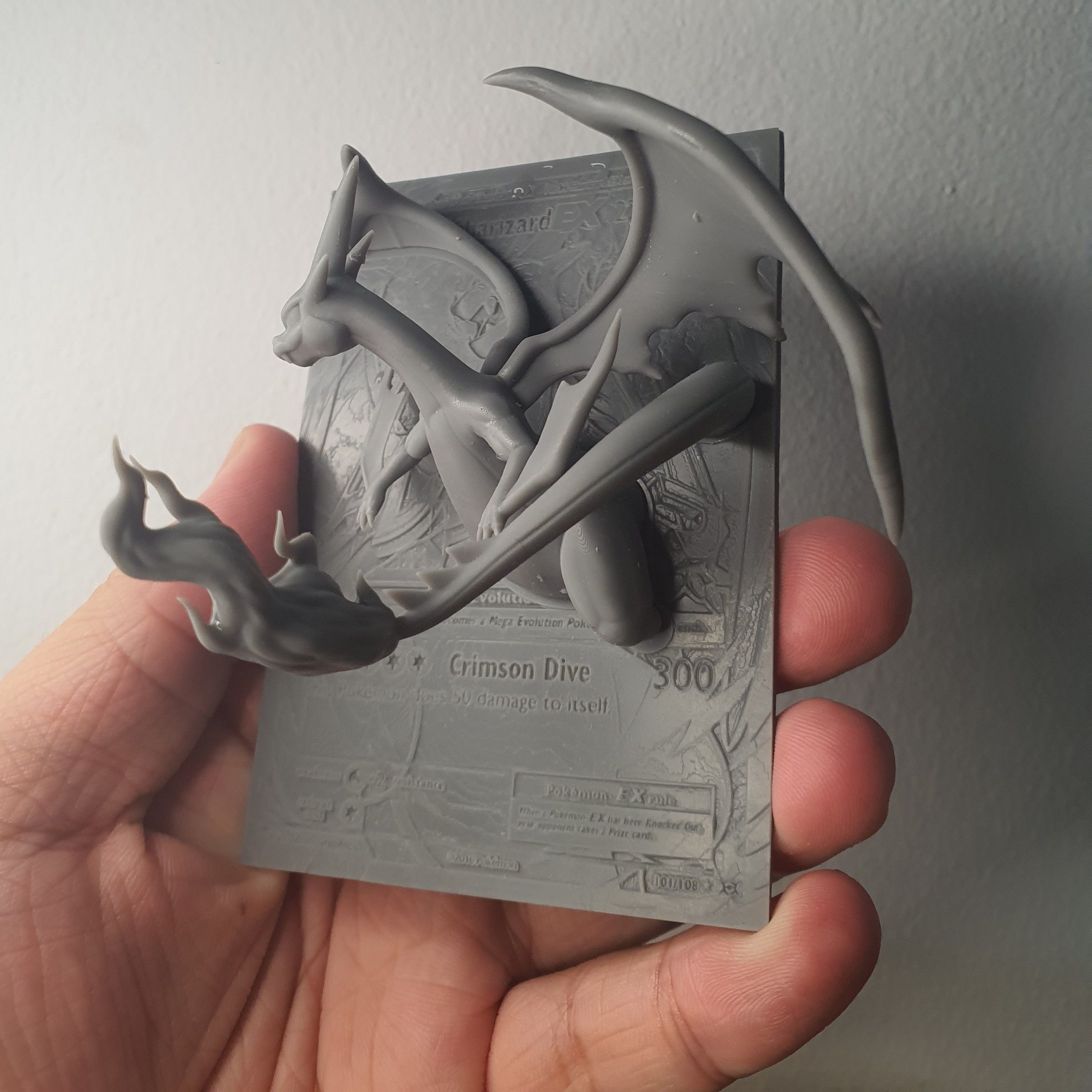 Mega Charizard Y 4D Card Fan Custom 3D Printing File Pokemon 3D print model_5