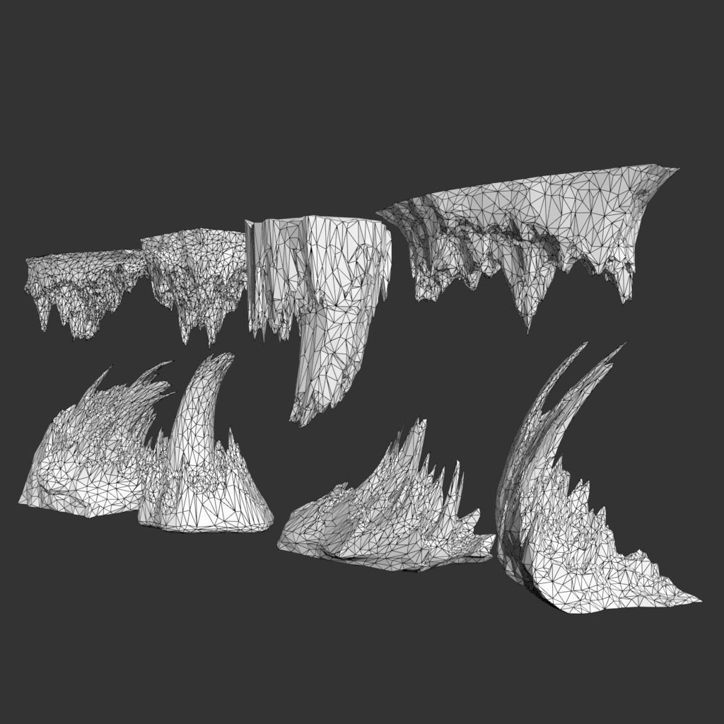 Low poly Curve Ice Spike 230503 Low-poly 3D model_13