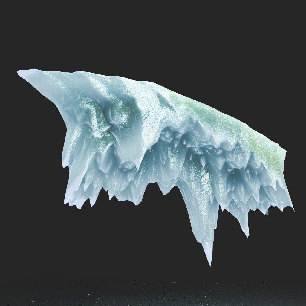 Low poly Curve Ice Spike 230503 Low-poly 3D model_4
