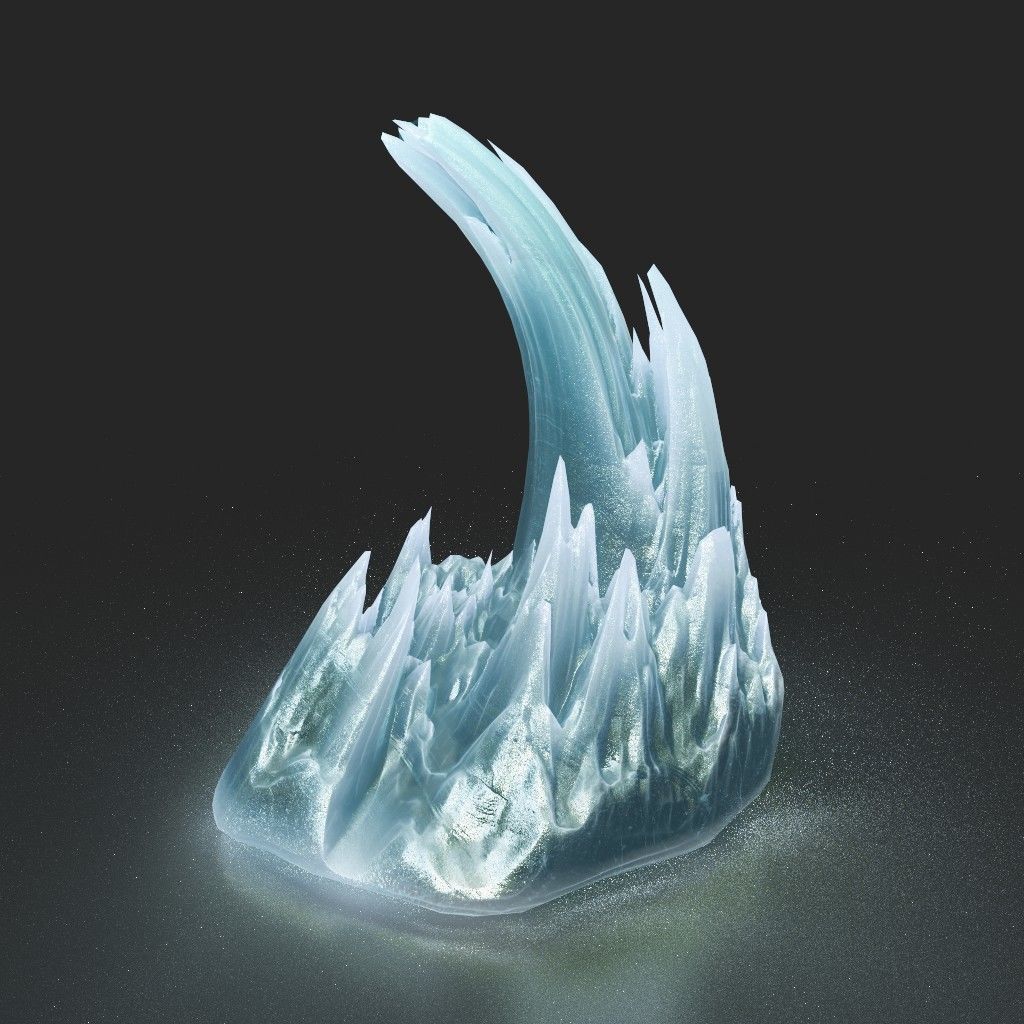 Low poly Curve Ice Spike 230503 Low-poly 3D model_9
