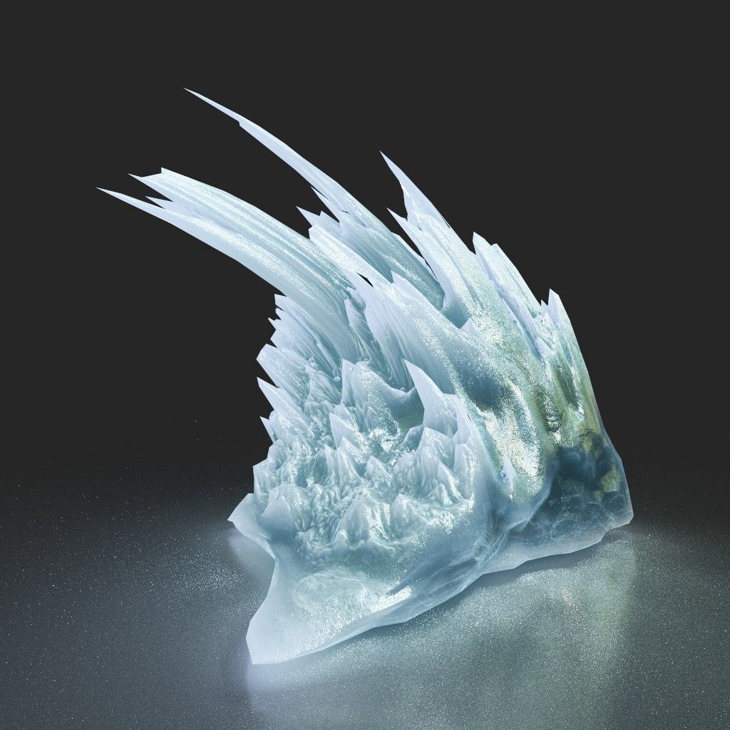 Low poly Curve Ice Spike 230503 Low-poly 3D model_10
