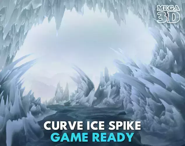 Low poly Curve Ice Spike 230503 Low-poly 3D model