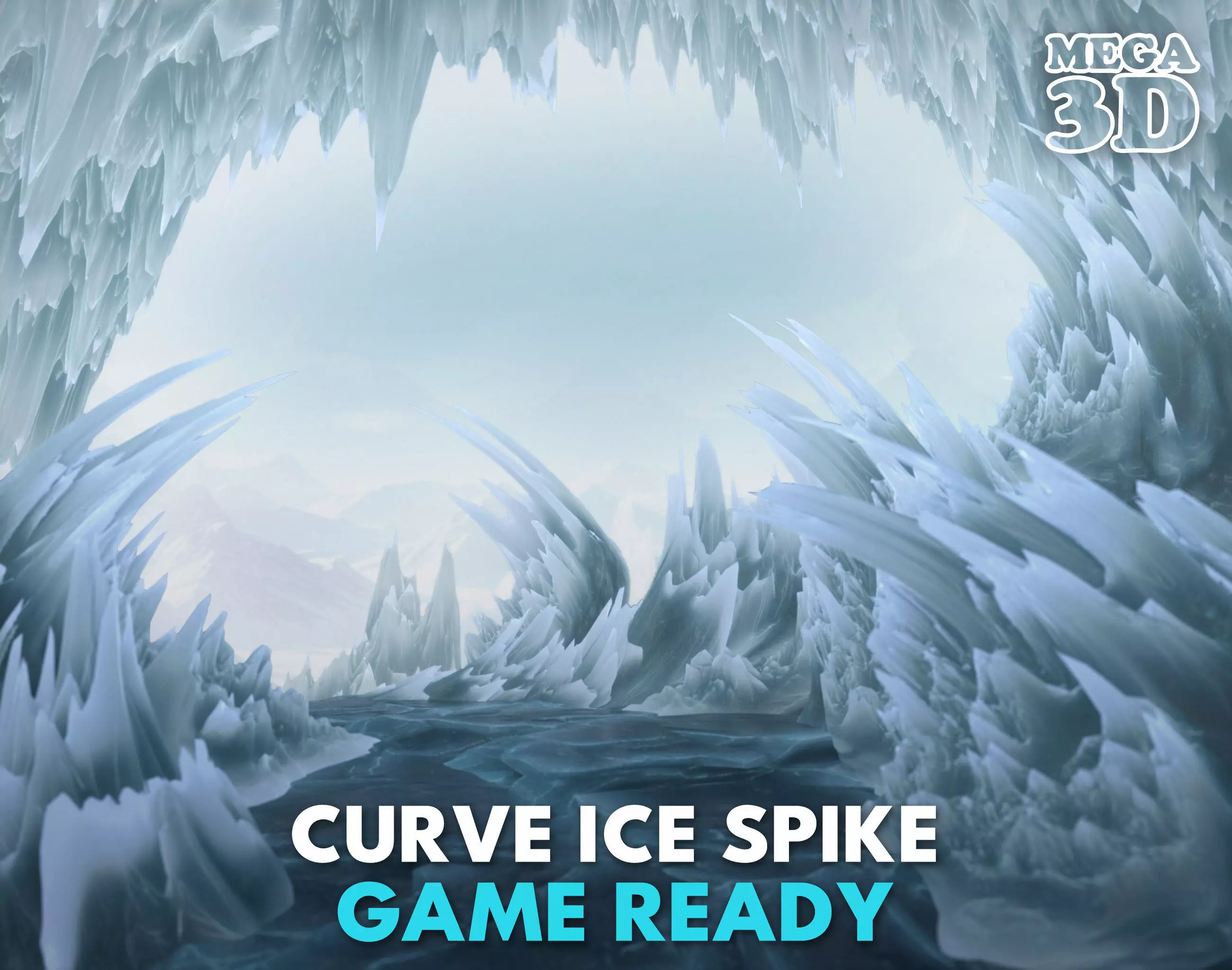 Low poly Curve Ice Spike 230503 Low-poly 3D model_0