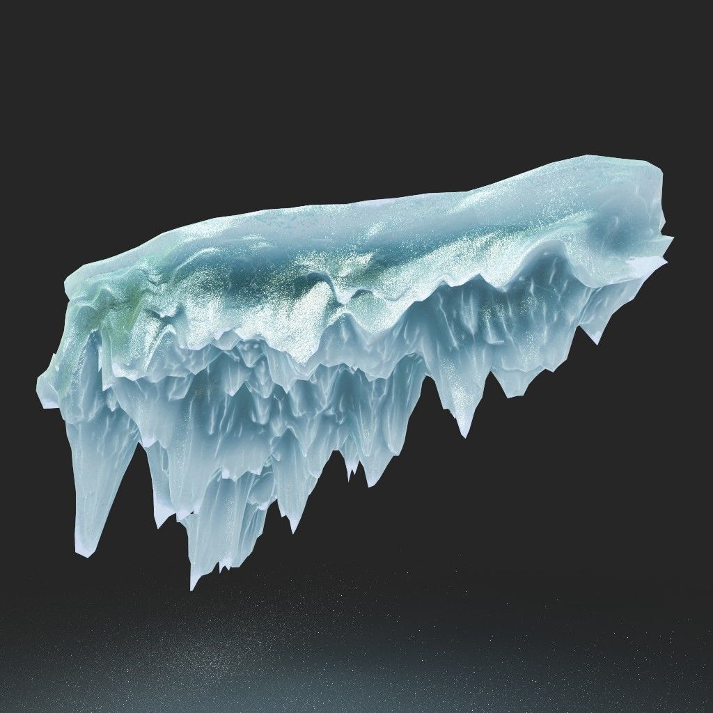 Low poly Curve Ice Spike 230503 Low-poly 3D model_5