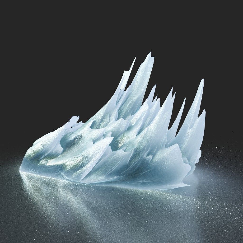 Low poly Curve Ice Spike 230503 Low-poly 3D model_6